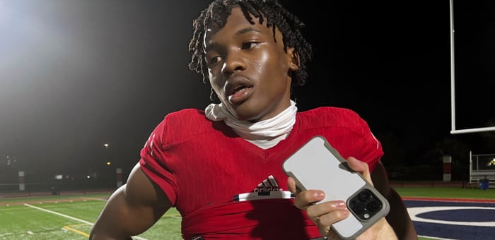 Ohio State commit Jeremiah Smith caught two touchdown passes in Chaminade-Madonna's 47-7 rout of Archbishop Carroll in the Class 1M state semifinals on Friday.